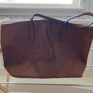 Ultra brown vegan leather tote bag